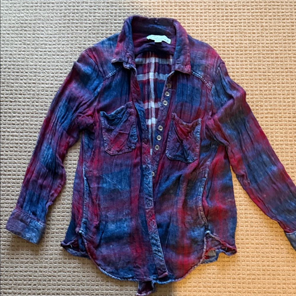 Vintage Havana flannel Burgundy and Navy Shirt